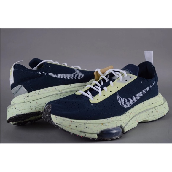 NWT Nike Air Zoom-Type Crater Navy and Lime Running Shoes Sz 10 - Picture 1 of 8